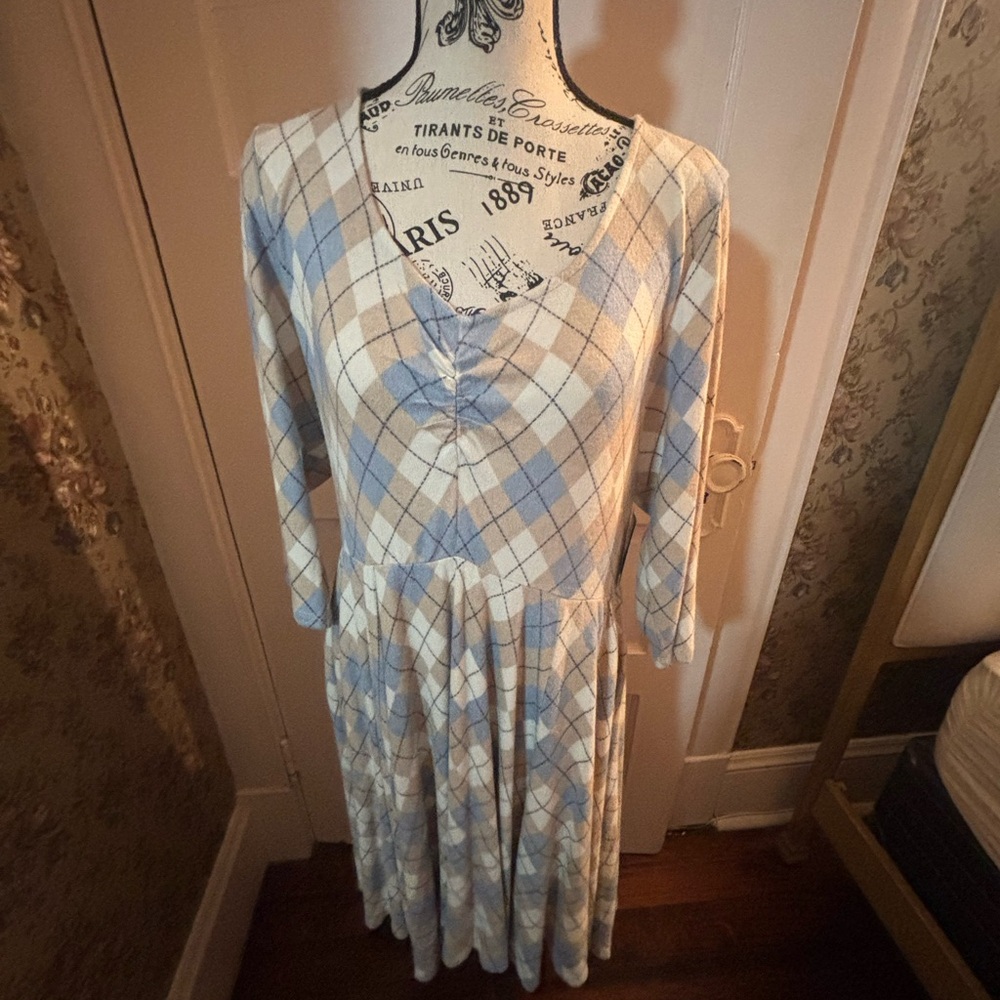 Torrid Long Sleeve Plaid Dress with pockets